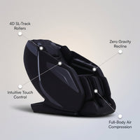 4D Massage Chair: Full Body Zero Gravity Massage Chair Full Body SL Track Chair Massage Black — infographic