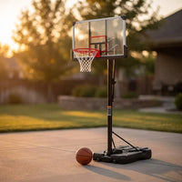 6.6 Ft. to 10 Ft. Adjustable Height Portable Basketball Hoop Goal Basketball System Basketball Equipment with Wheels — Studio Shot