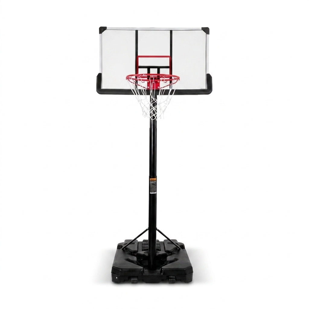 6.6 Ft. to 10 Ft. Adjustable Height Portable Basketball Hoop Goal Basketball System Basketball Equipment with Wheels — Studio Shot