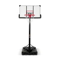 6.6 Ft. to 10 Ft. Adjustable Height Portable Basketball Hoop Goal Basketball System Basketball Equipment with Wheels — Studio Shot