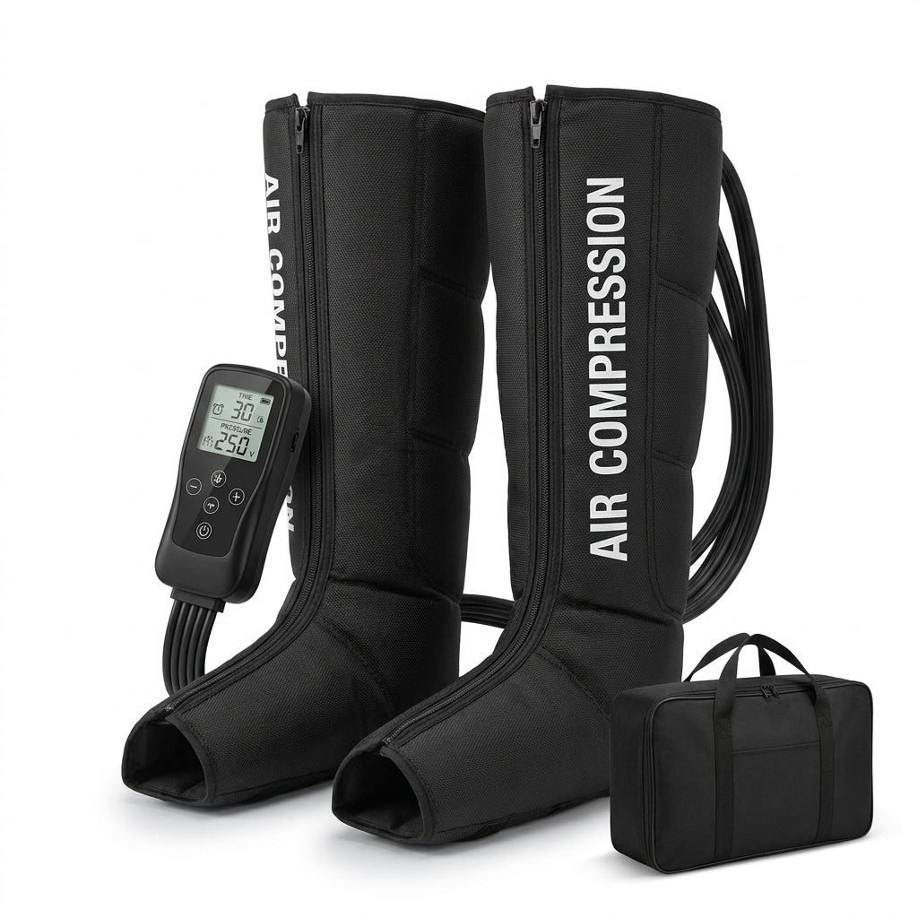 Air Compression Therapy System, Leg Massager for Pain and Circulation, Full Leg Recovery Boots Cordless Air Compression Boots, Fast Recovery Therapy for Athletes, M — Studio Shot