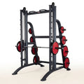 Smith Machine Strength System Built for Home Training, Multi-Position Bar, Adjustable Safety Hooks