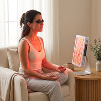 Red Light Therapy Panel 5 Wavelength 60 Dual Chip Leds 630+660+810+830+850Nm Red and near Infrared Lamp Therapy Device 100W with Timer & Stand for Body Pain Relief Face Skin Health Sleep White — Lifestyle