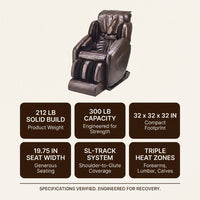 SL Track Massage Chair Built for Deep Recovery, Zero Gravity Recline, Quad Roller System, Synthetic Leather — Results & Stats