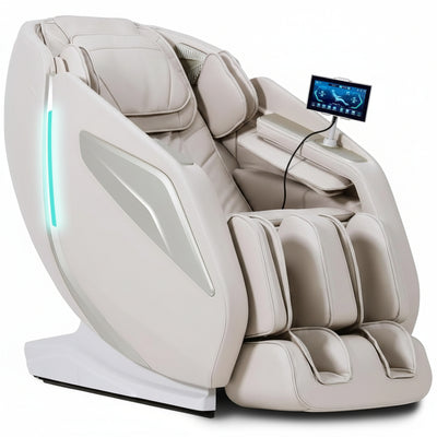 4D Massage Chair Full Body Zero Gravity Sl-Track Body Scan & Stretch, Beige | 40 Airbags, Heat & Zero Gravity Recliner - Shiatsu, Knead, Foot Rollers, Voice & App Control, 15 Auto Modes & 9 Techniques