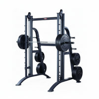 Smith Machine Strength System Built for Home Training, Multi-Position Bar, Adjustable Safety Hooks