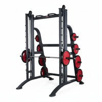 Smith Machine Strength System Built for Home Training, Multi-Position Bar, Adjustable Safety Hooks