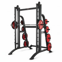 Smith Machine Strength System Built for Home Training, Multi-Position Bar, Adjustable Safety Hooks